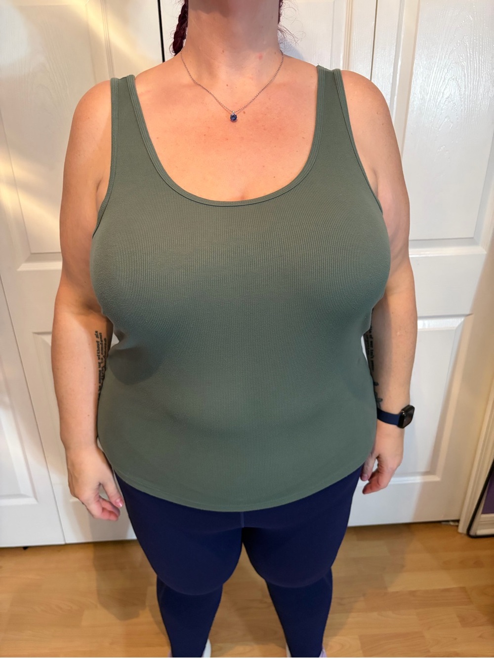3/$15 Old Navy Olive Green Ribbed Scoop Tank